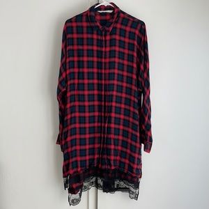 Zara Plaid Button Up Dress